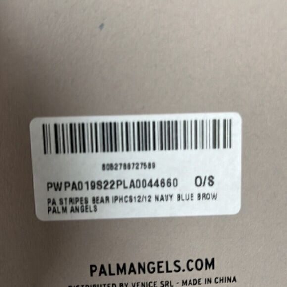NWT - PALM ANGELS STRIPED BEAR PRINTED IPHONE 12 CASE - Picture 4 of 4